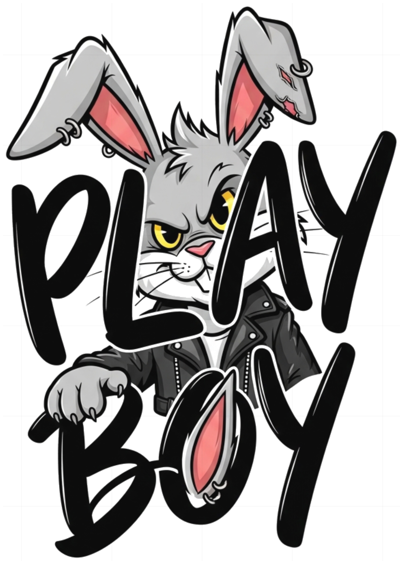 Áo Thun Trắng Unisex Form Rộng Rabbit Play Boy Streetwear - Áo Phông Nam Nữ Cotton Local Brand Cực Chất 270526-15-41-WJI