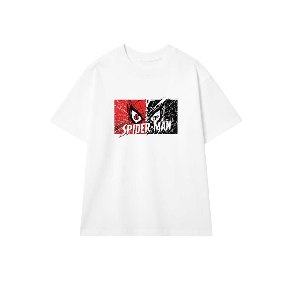 Áo Thun Spiderman Marvel Trắng Unisex Form Rộng Cotton Co Giãn Streetwear Cực Chất 270526-15-50-MJN