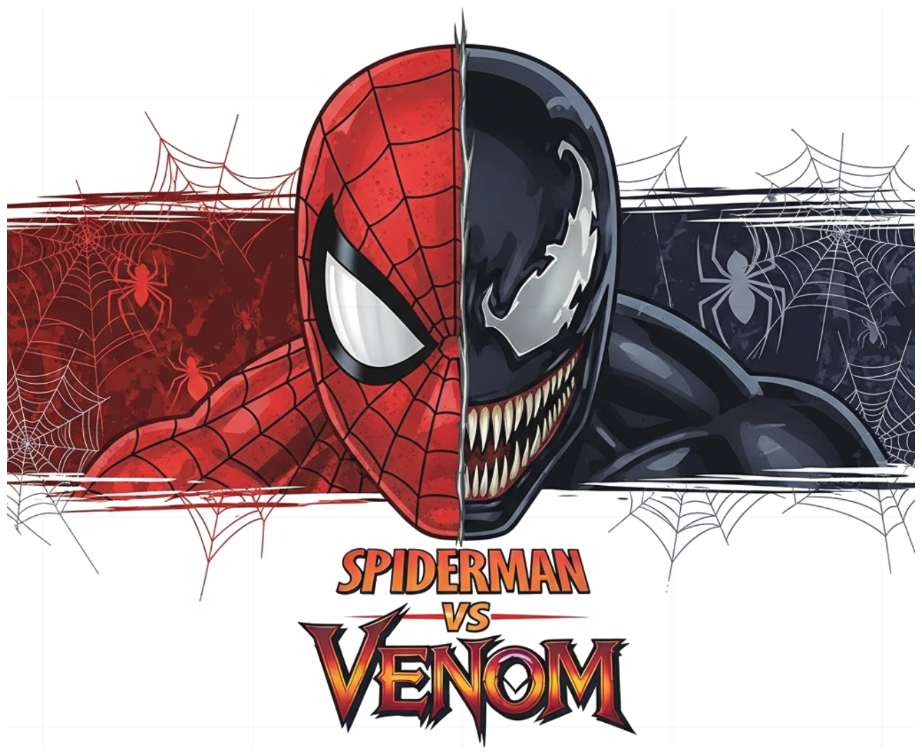 Áo Thun Unisex Trắng In Hình Spider-man vs Venom Cực Chất - Áo Phông Nam Nữ Form Rộng Cotton Cao Cấp Streetwear Trendy 2024 - 270526-15-56-QRK