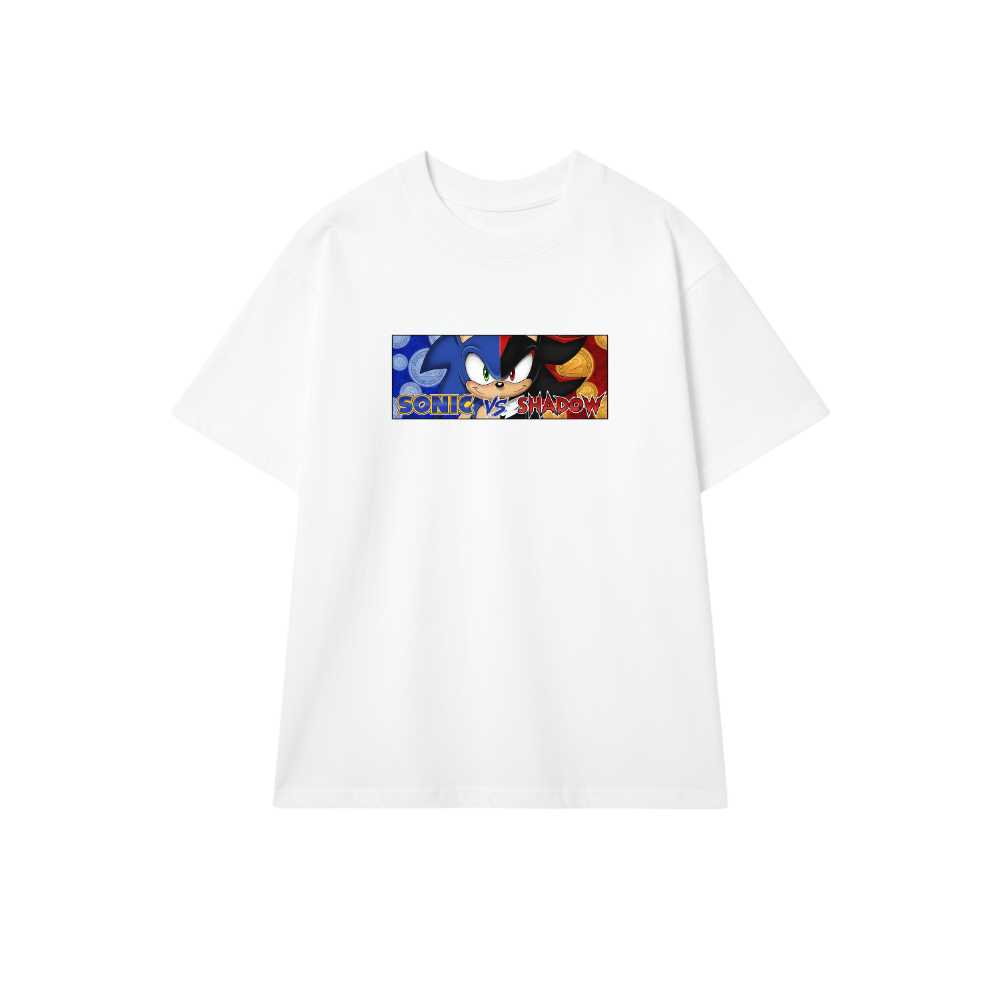 Áo Thun Unisex Sonic vs Shadow Cực Chất - Áo Phông Trắng Cotton Streetwear Form Rộng Xu Hướng 2024 - 270526-16-05-EUB