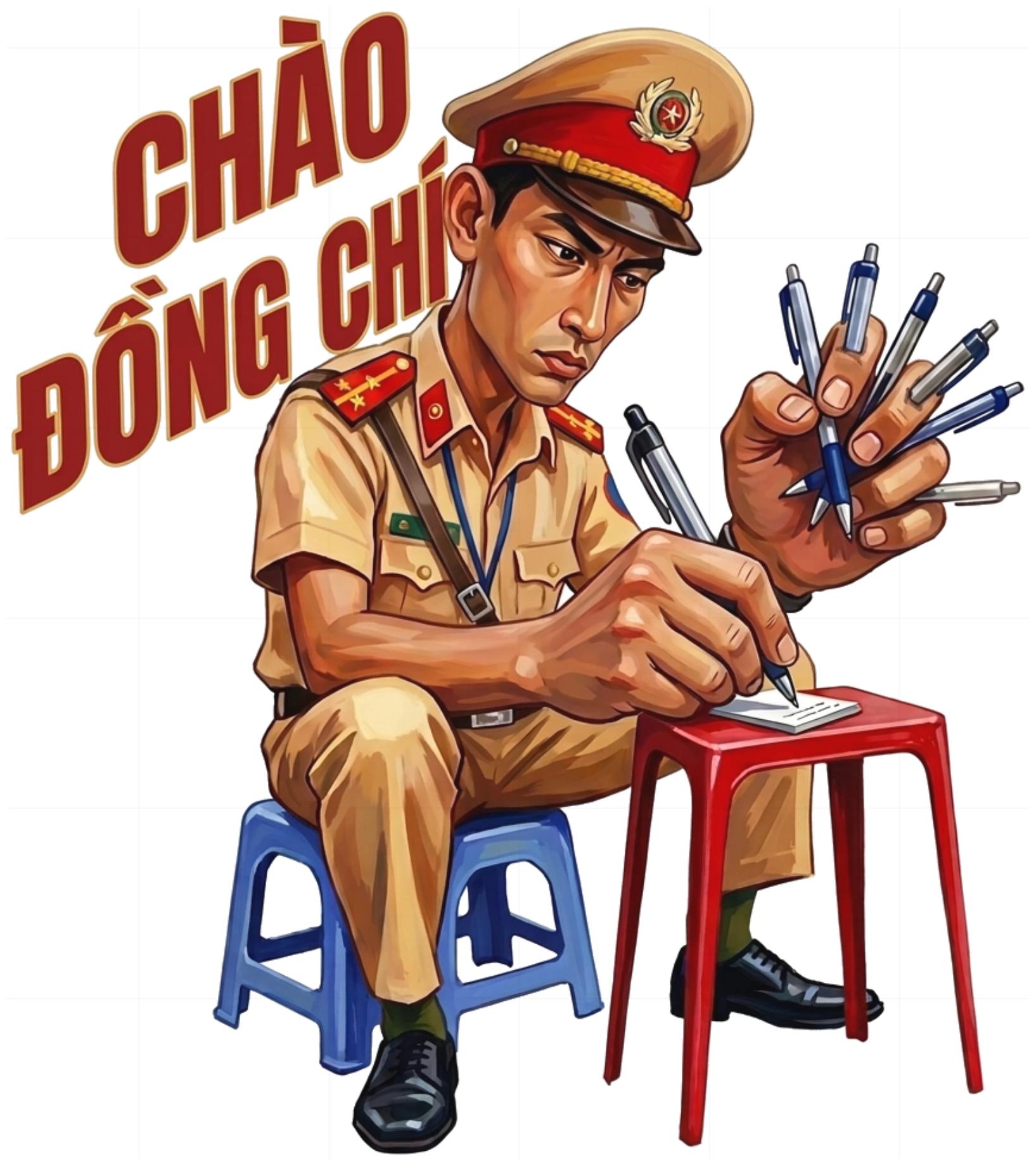 Áo Thun Chào Đồng Chí Cảnh Sát Giao Thông Unisex Form Rộng vietnam.yo - 270826-15-46-LAN