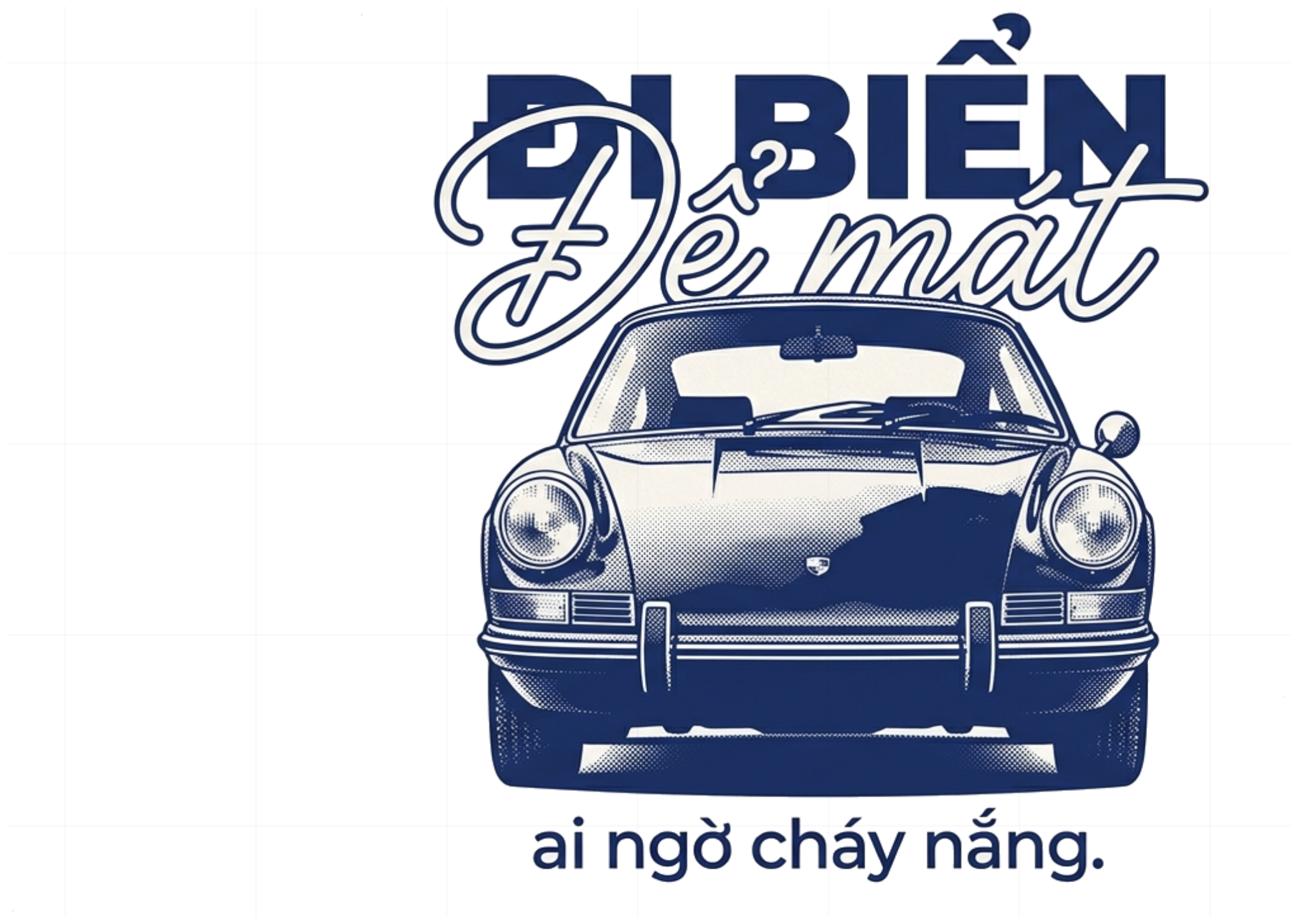 Áo Thun Unisex ĐI BIỂN ĐỂ MÁT Vintage Xe Porsche Cotton Co Giãn 4 Chiều - 280726-11-22-AFP