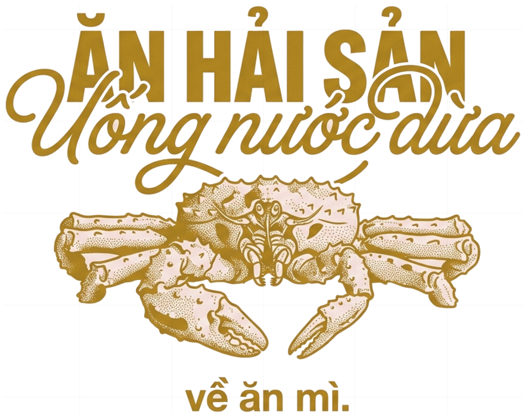 Áo Thun Unisex Trắng Cotton In Hình Cua Vintage Độc Lạ Ăn Hải Sản Uống Nước Dừa - 280726-11-26-XTF