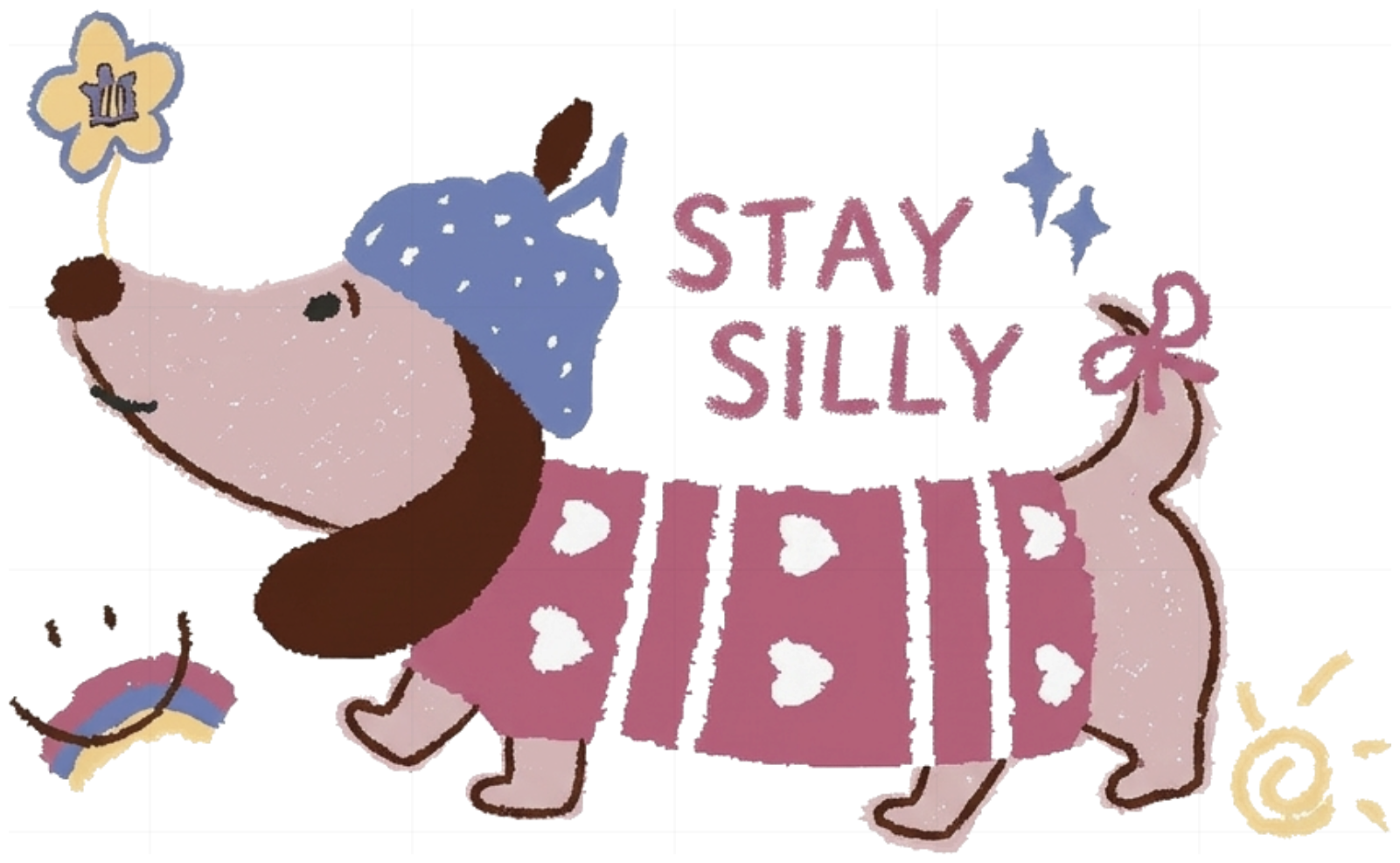 Áo Sweater Stay Silly Dachshund Kidcore Unisex Form Rộng Cotton Streetwear Local Brand | 281026-09-09-LIN