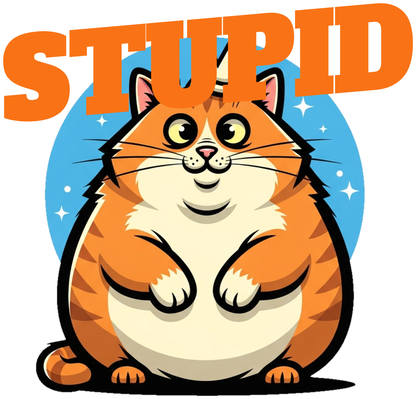 Áo Thun Trắng In Hình Mèo Béo Stupid Cá Tính - 290326-20-35-GQD