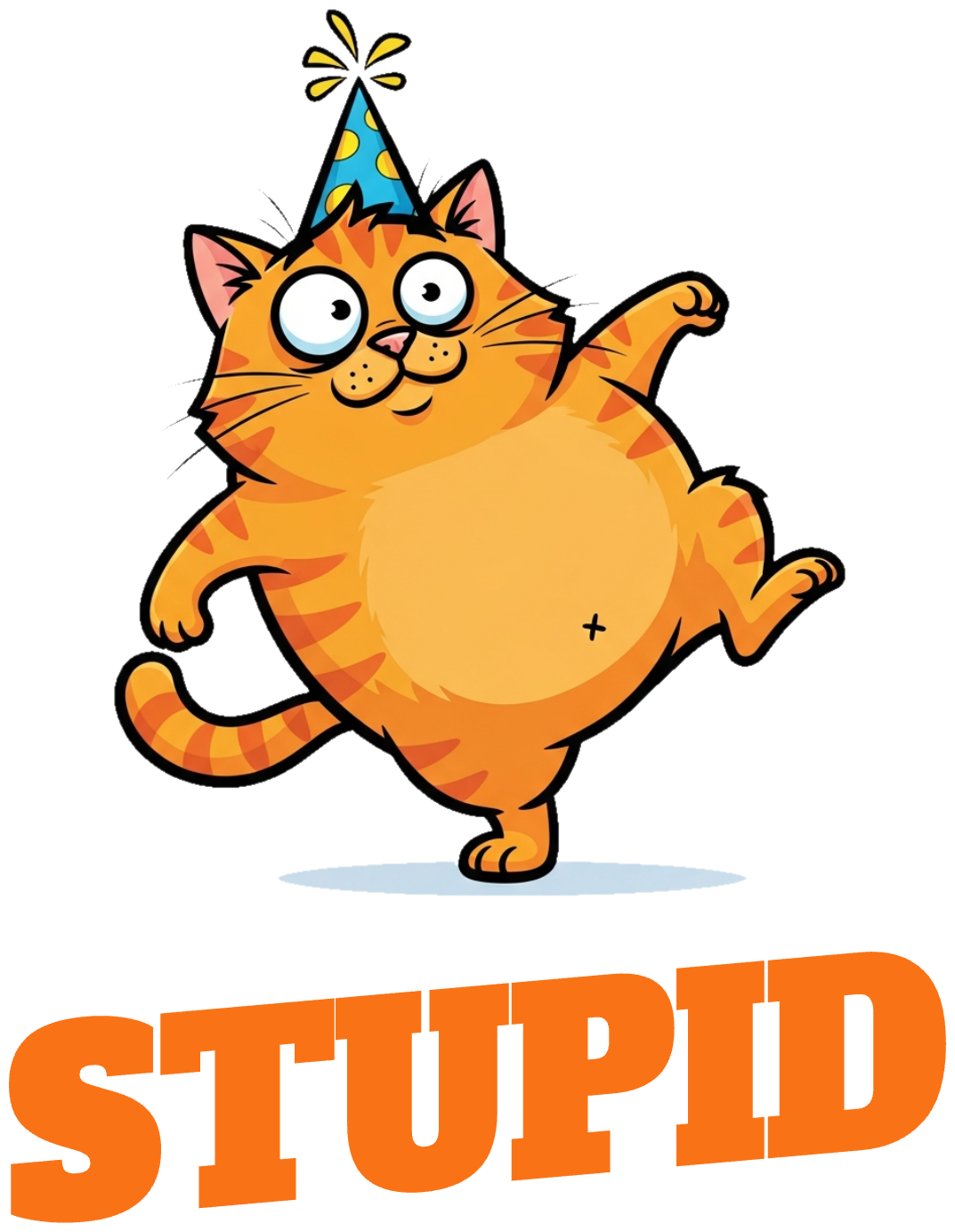 Áo Thun Trắng In Hình Mèo Béo Stupid Hài Hước - 290326-20-50-IQZ