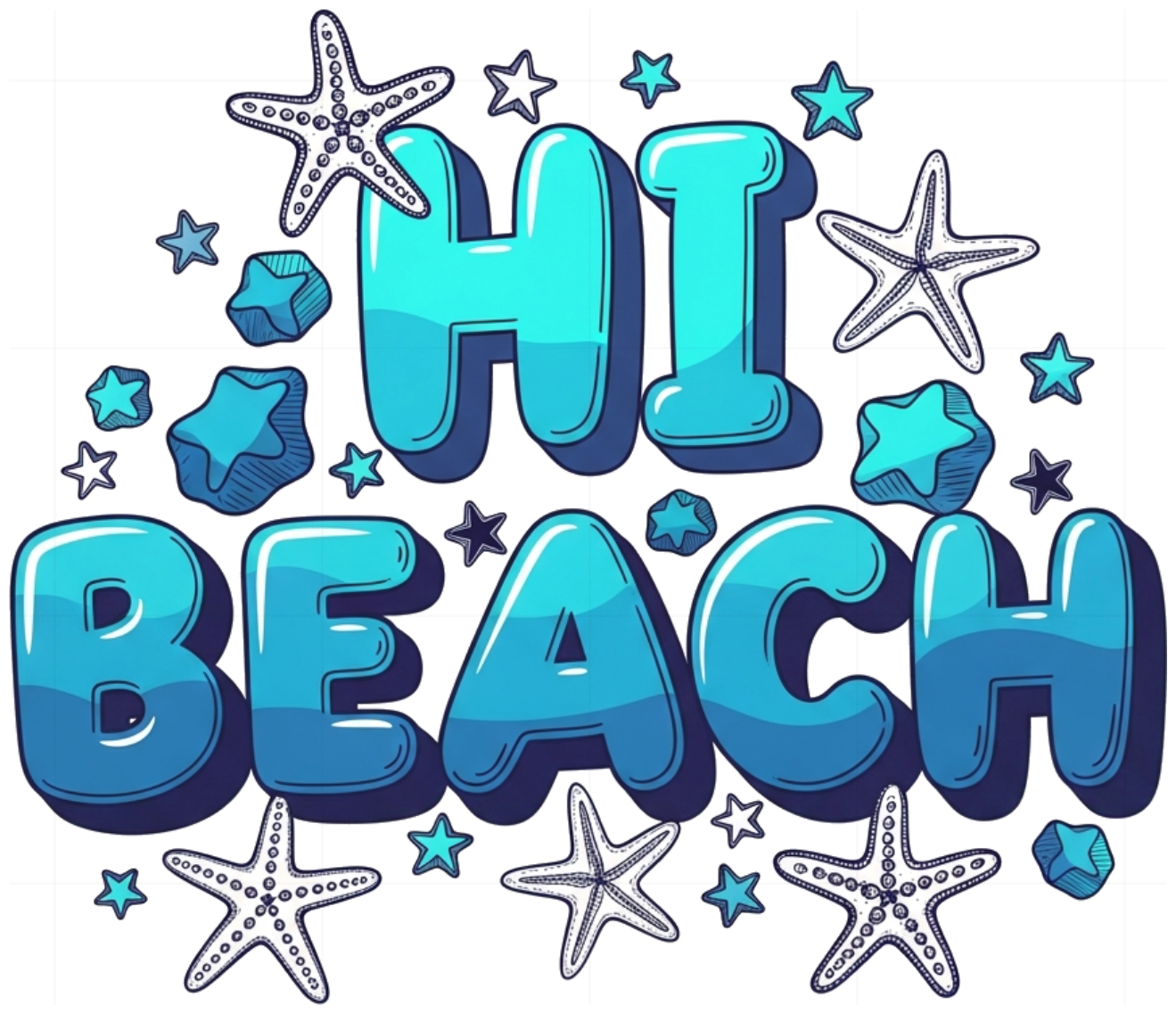 Áo Thun Unisex Trắng HI BEACH Chữ Bong Bóng 3D Cực Chất - Áo Phông Nam Nữ Form Rộng Cotton 100% Đi Biển Du Lịch Hè Trendy - 290526-13-58-VVO