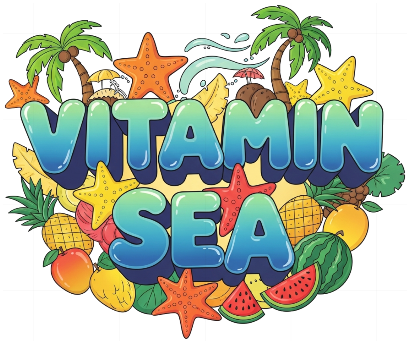 Áo Thun Trắng Unisex VITAMIN SEA Chữ Bong Bóng 3D - Áo Phông Nam Nữ Form Rộng Cao Cấp Đi Biển Du Lịch Trendy - 290526-14-02-BVV