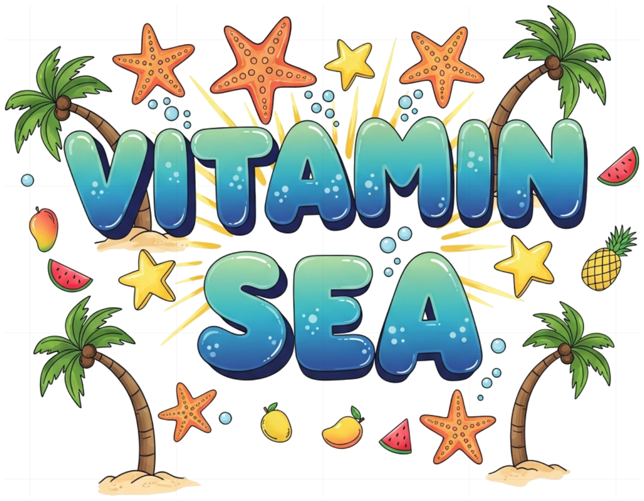 Áo Thun Trắng Unisex VITAMIN SEA Chữ Bong Bóng 3D Cực Chất - Áo Phông Nam Nữ Đi Biển Du Lịch Hè Form Rộng Cotton 100% - 290526-14-02-RKF