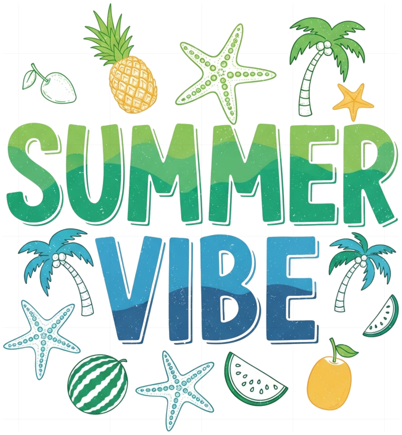 Áo Thun Trắng Summer Vibe Chữ Chunky Unisex Form Rộng - Áo Phông Đi Biển Du Lịch Họa Tiết Vẽ Tay Cực Chất - 290526-14-07-FOO