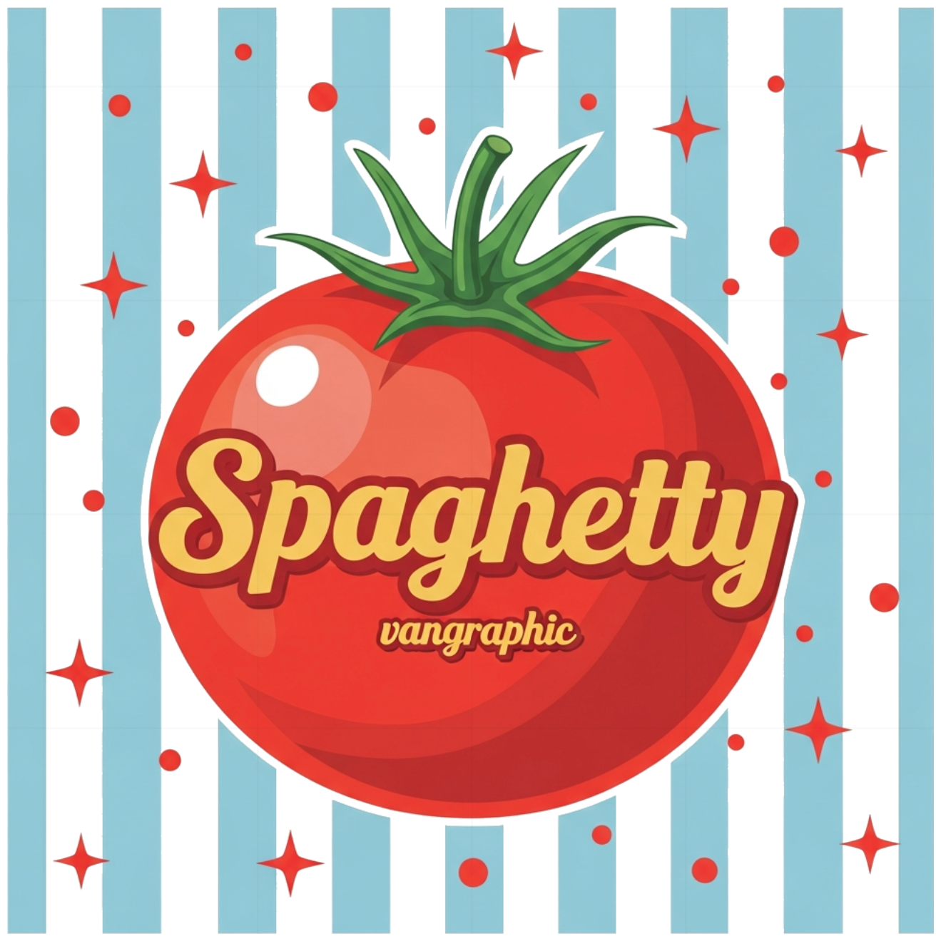 Áo Thun Trắng Unisex Cotton Spaghetty Tomato Pop Art - Áo Phông Form Rộng Oversize Trendy Đồ Đôi Cực Chất - 290526-14-19-XAB