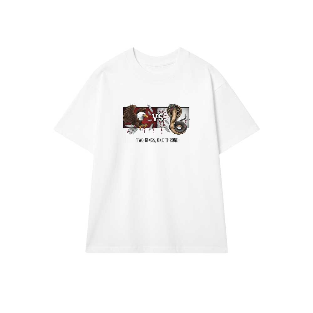 Áo Thun Unisex Form Rộng Màu Trắng Họa Tiết Eagle vs Cobra Dark Art Streetwear - Áo Phông Cotton 100% Co Giãn Thoáng Mát Đi Chơi Du Lịch Cực Chất - 290526-15-11-IID