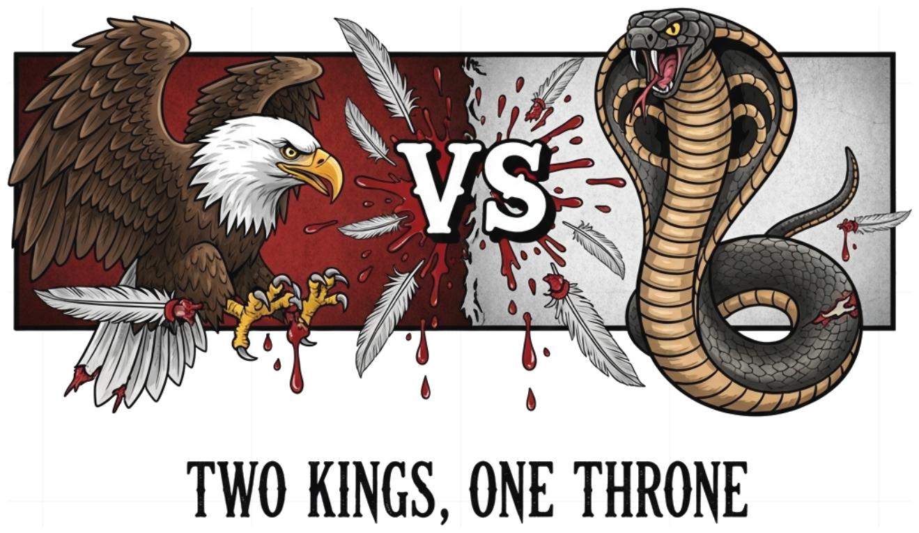 Áo Thun Unisex Form Rộng Màu Trắng Họa Tiết Eagle vs Cobra Dark Art Streetwear - Áo Phông Cotton 100% Co Giãn Thoáng Mát Đi Chơi Du Lịch Cực Chất - 290526-15-11-IID