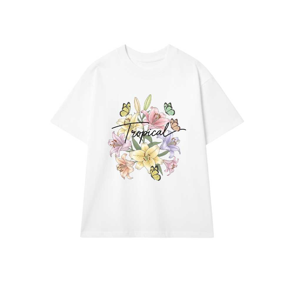 Áo Thun Trắng Họa Tiết Hoa Ly Tropical Design - 290526-16-11-HSH