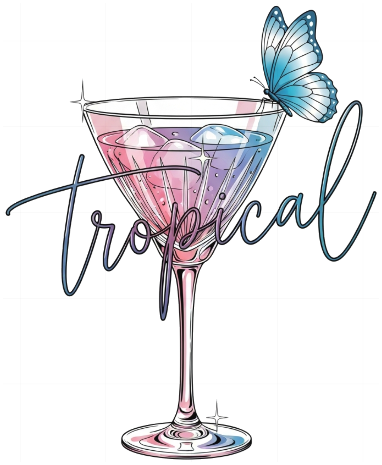 Áo Thun Unisex Màu Đen In Hình Ly Cocktail Tropical Butterfly Trendy - Phông Nam Nữ Cotton Co Giãn Form Rộng Đi Chơi Du Lịch Cực Chất - 290526-16-33-UQQ