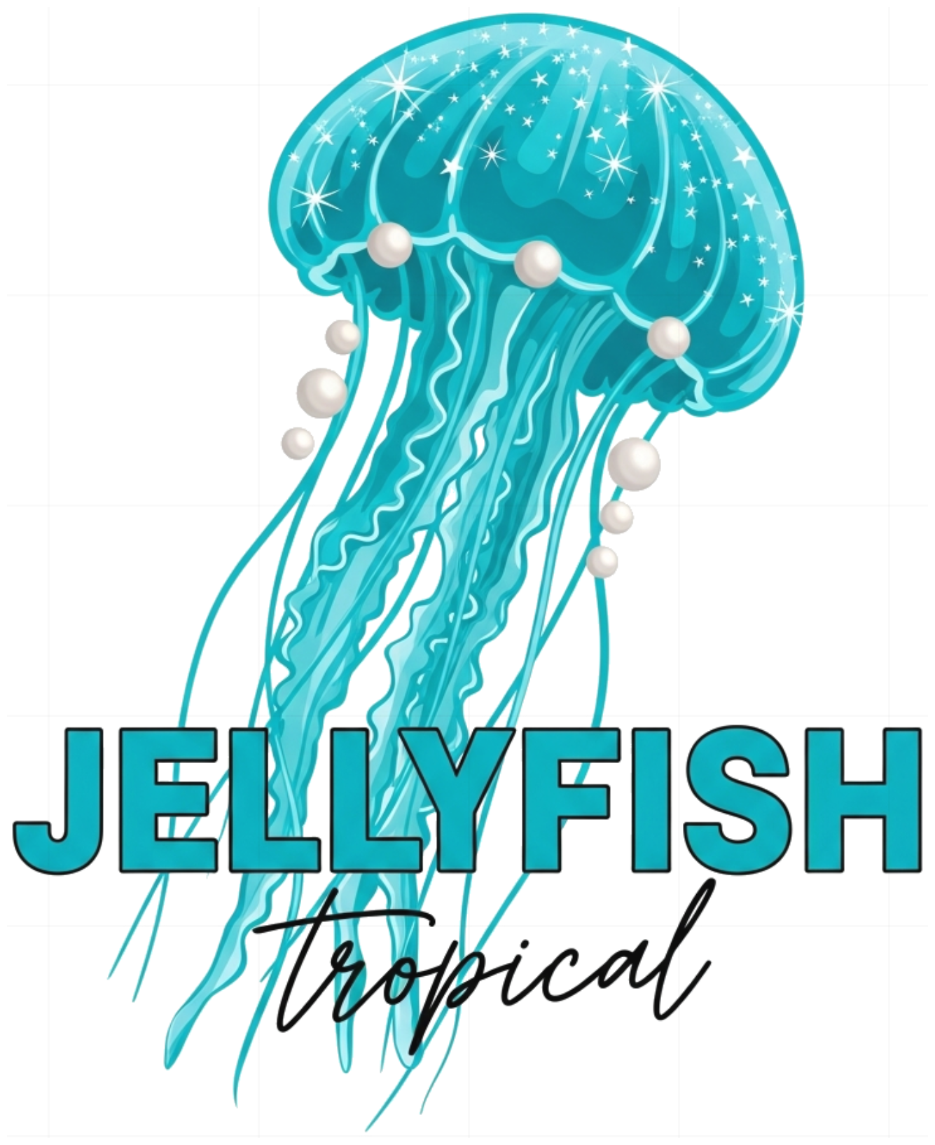 Áo Thun Trắng Unisex In Hình Sứa Jellyfish Tropical Cực Chất - Áo Phông Form Rộng Cotton Cao Cấp Đi Biển, Du Lịch Hè 2024 - 290526-16-47-ELS