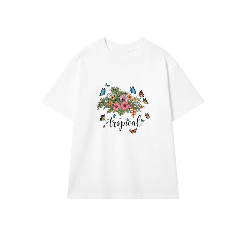 Áo Thun Unisex Màu Trắng In Hình Rừng Nhiệt Đới Tropical Design Form Rộng Cotton Co Giãn Xu Hướng Thời Trang Du Lịch 2024 - 290526-16-56-YKW