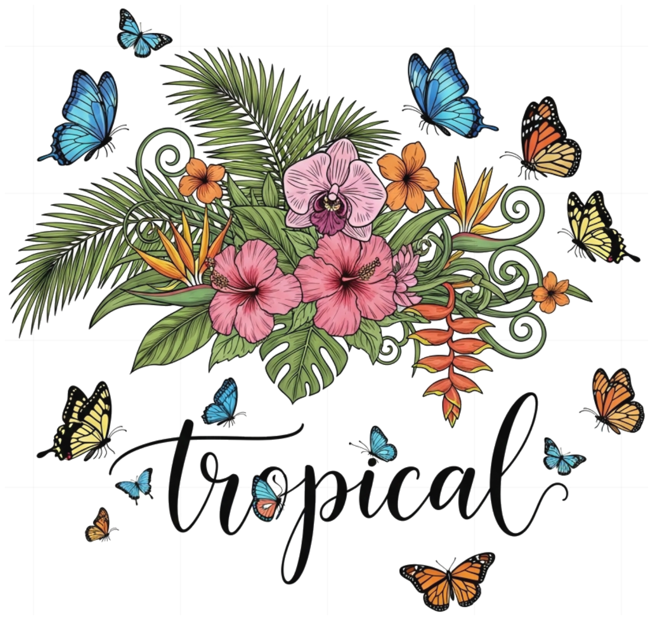 Áo Thun Unisex Màu Trắng In Hình Rừng Nhiệt Đới Tropical Design Form Rộng Cotton Co Giãn Xu Hướng Thời Trang Du Lịch 2024 - 290526-16-56-YKW
