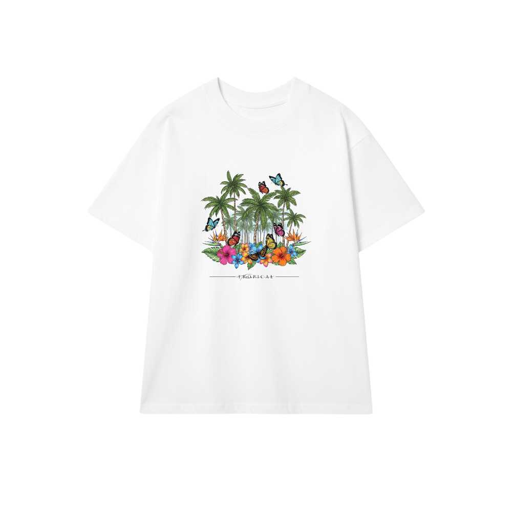 Áo Thun Trắng Unisex Form Rộng Cotton Cao Cấp In Hình Tropical Rừng Dừa Cực Chill - Áo Phông Local Brand Thiết Kế Slogan Design Đi Biển Mùa Hè - 290526-16-58-XFD