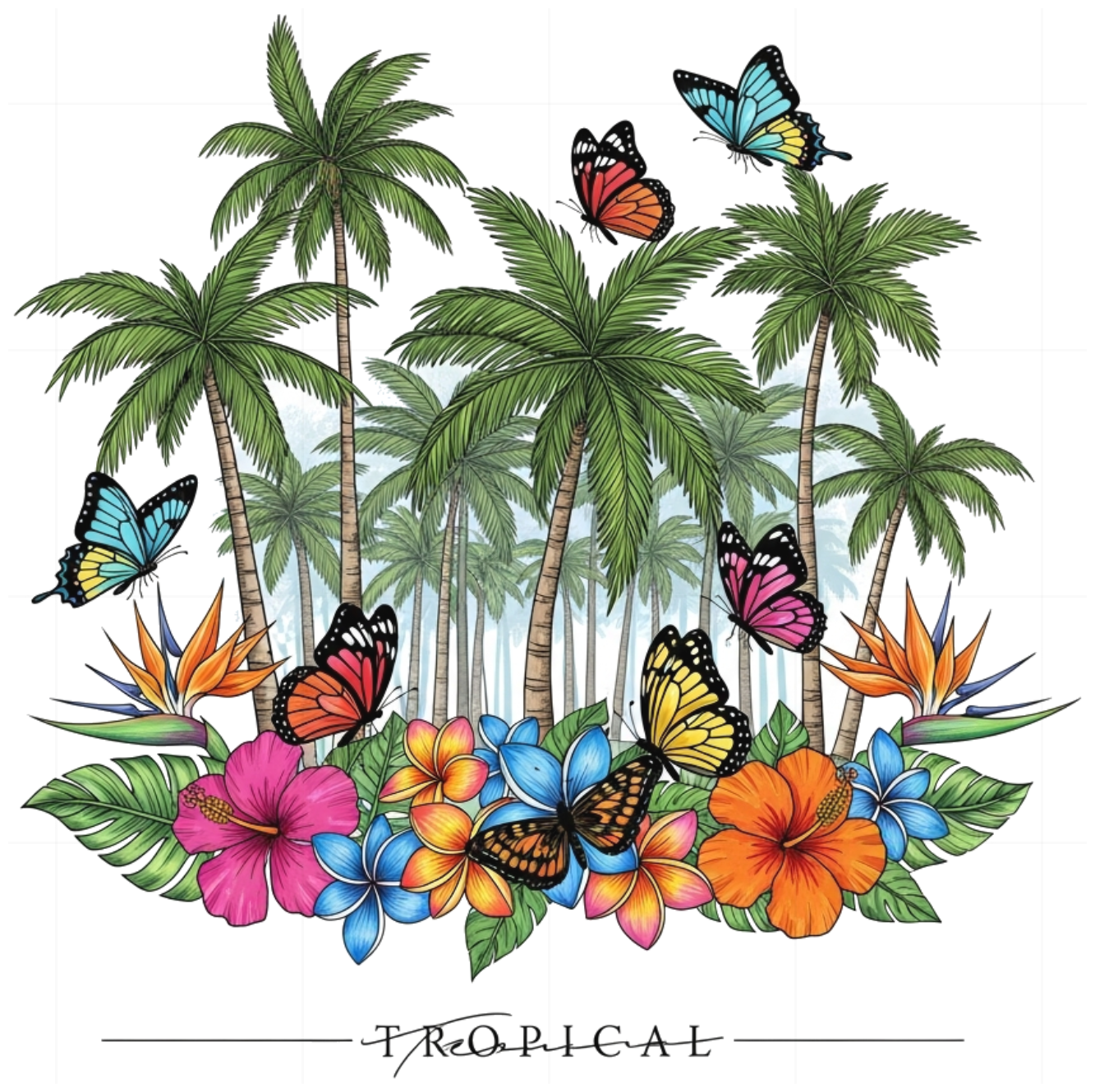 Áo Thun Trắng Unisex Form Rộng Cotton Cao Cấp In Hình Tropical Rừng Dừa Cực Chill - Áo Phông Local Brand Thiết Kế Slogan Design Đi Biển Mùa Hè - 290526-16-58-XFD