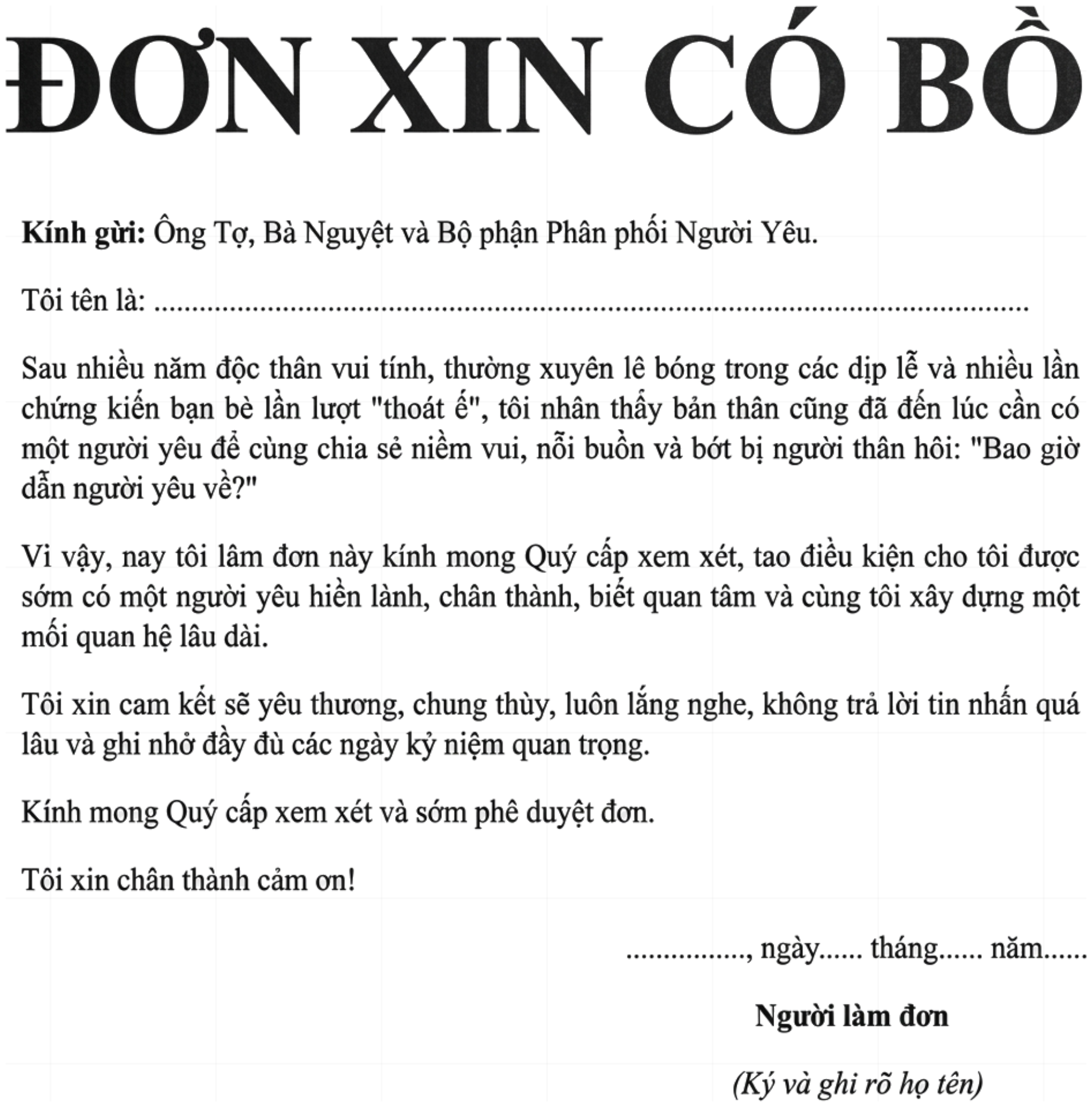 Áo Thun Unisex Trắng In Hình Application For A Lover Form Rộng Cotton - 290626-14-24-JGV