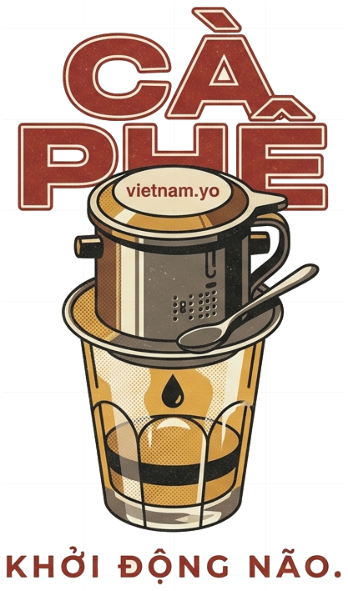Áo Thun Unisex Cà Phê Retro Streetwear vietnam.yo Cotton Co Giãn Phông Nam Nữ Local Brand 290726-16-59-JZZ
