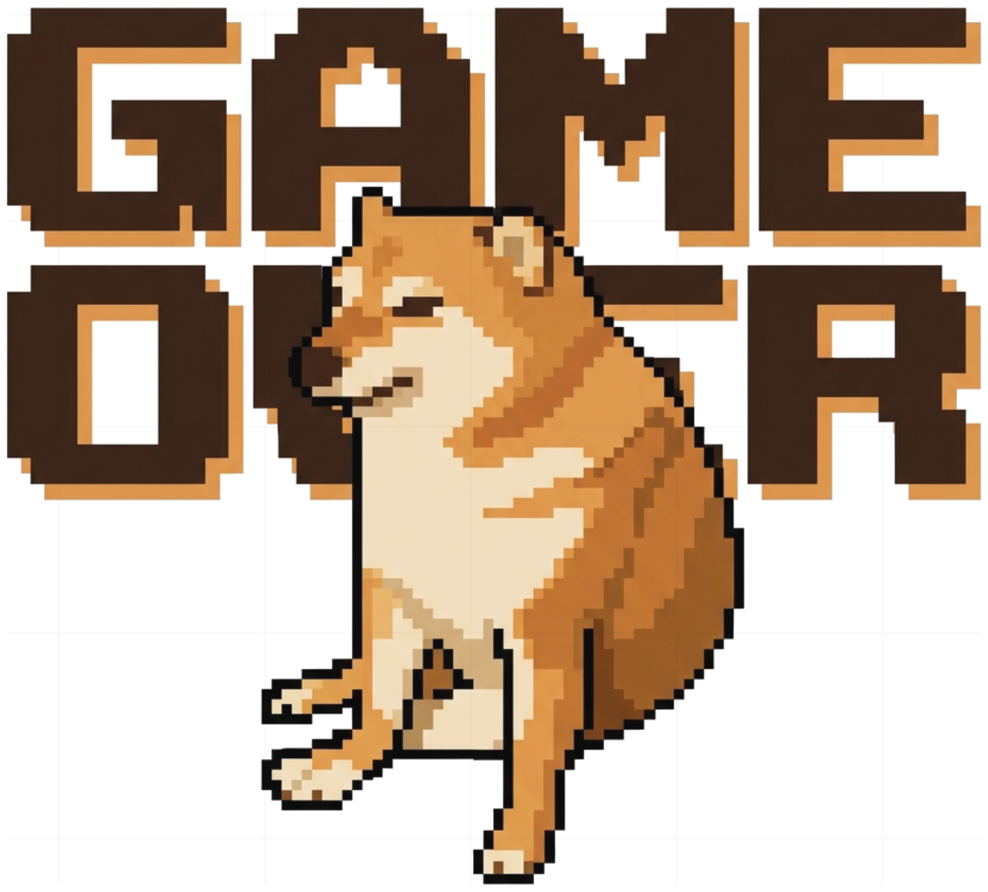 ÁO THUN GAME OVER CHEEMS PIXEL ART FORM BOXY STREETWEAR COTTON UNISEX - 290826-08-58-CDO
