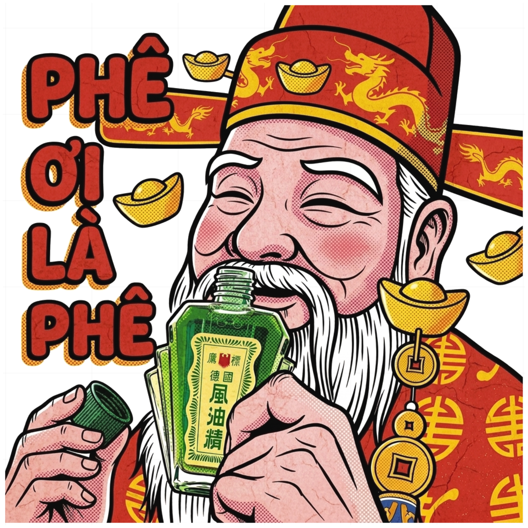 Áo Thun Thần Tài Phê Dầu Gió Pop Art Unisex Form Rộng Cotton Co Giãn vietnam.yo - 290826-09-16-OUZ