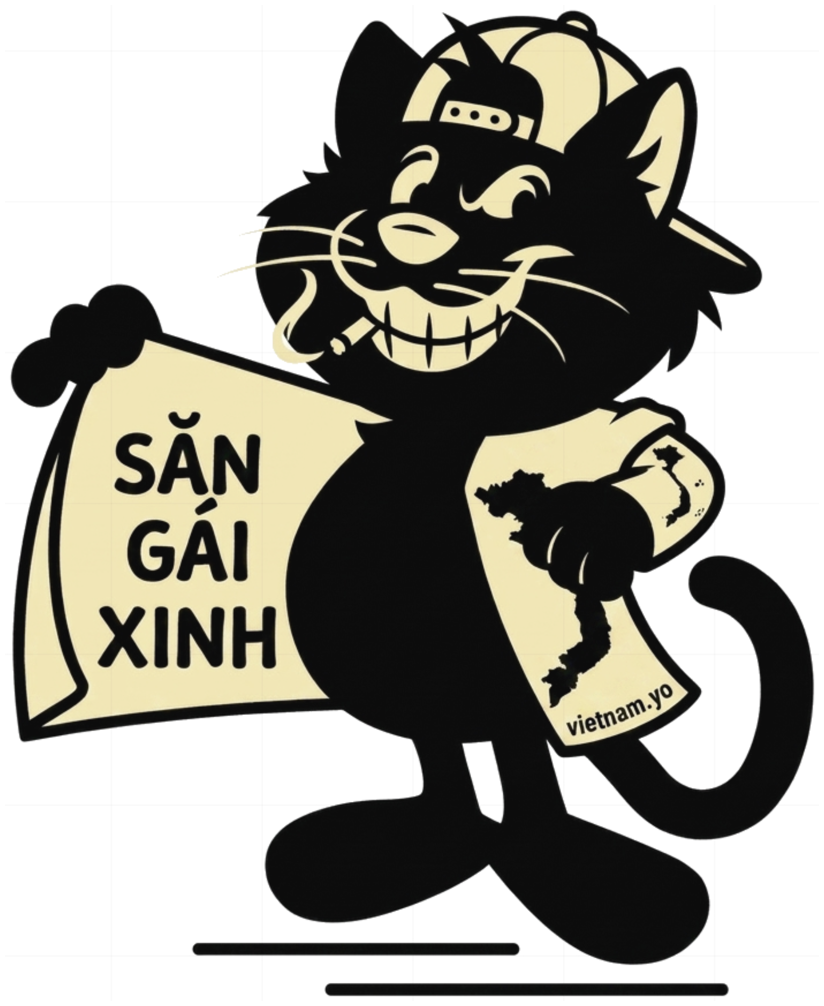 Áo Thun Mèo Mascot Săn Gái Xinh Form Rộng Cotton Unisex Streetwear vietnam.yo - 290826-10-10-VVR