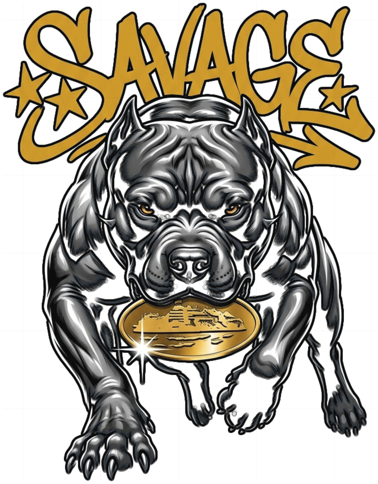 Áo Thun Oversized Streetwear Savage Pitbull Cotton Cao Cấp Phong Cách UK Drill - 290826-10-31-LAD