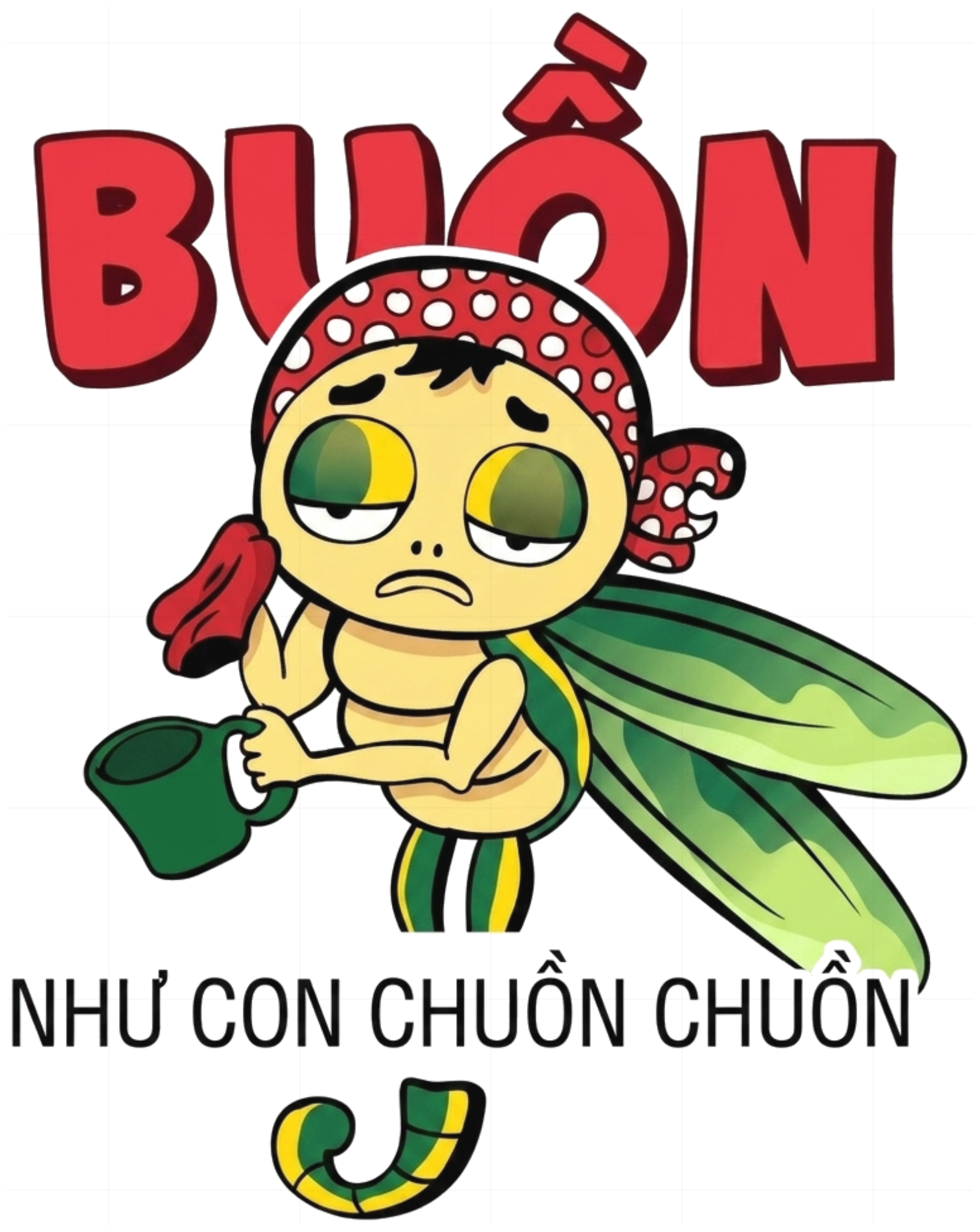 Áo Thun Buồn Như Con Chuồn Chuồn Mascot Form Rộng Cotton Co Giãn vietnam.yo - 290826-10-58-IZJ