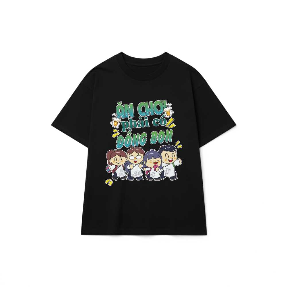Áo Thun Ăn Chơi Phải Có Đồng Bọn Chibi Unisex Form Rộng Cotton vietnam.yo - 290826-11-01-DIG