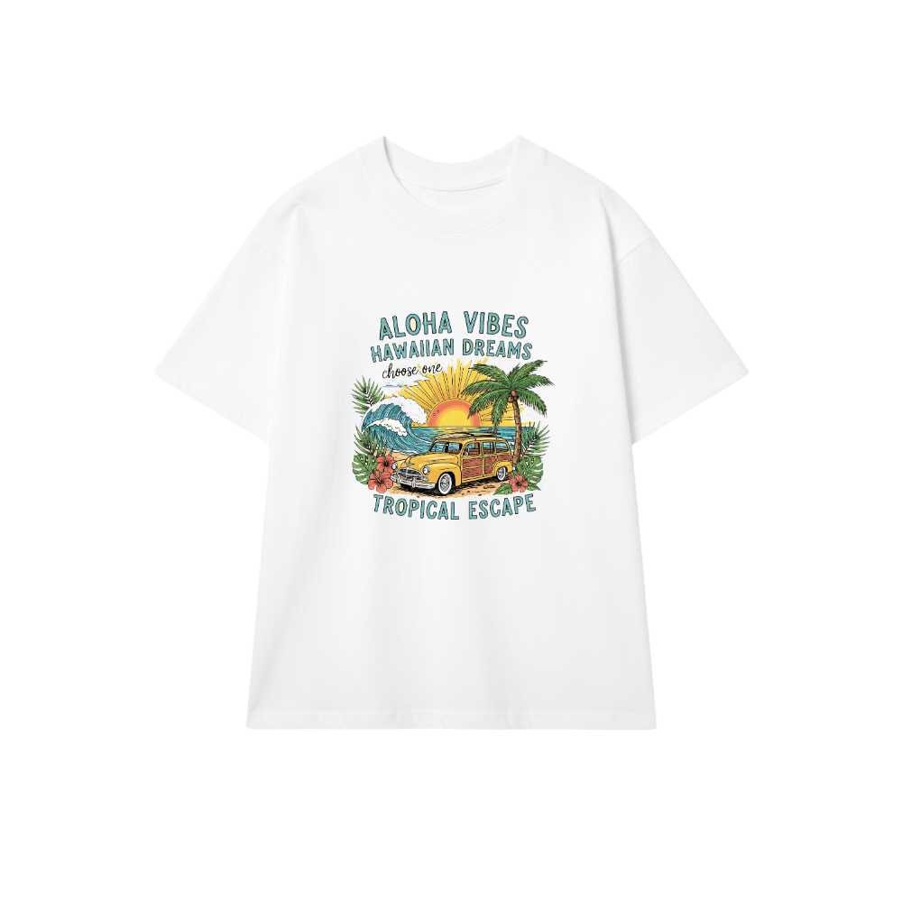 Áo Thun Trắng In Hình Du Lịch Biển Summer Vibes - 300326-14-53-ZYN
