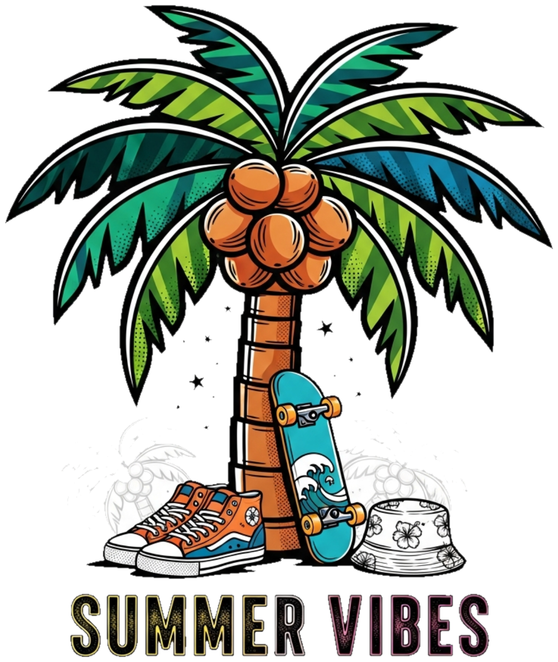 Áo Thun Nam Nữ Summer Vibes Tropical Design - 300326-15-57-EKK