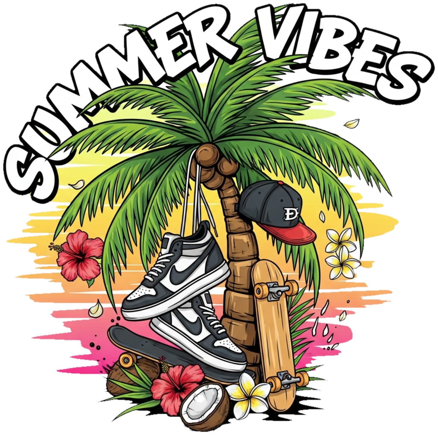 Áo Thun Trắng Summer Tropical Streetwear Design - 300326-15-57-KAU