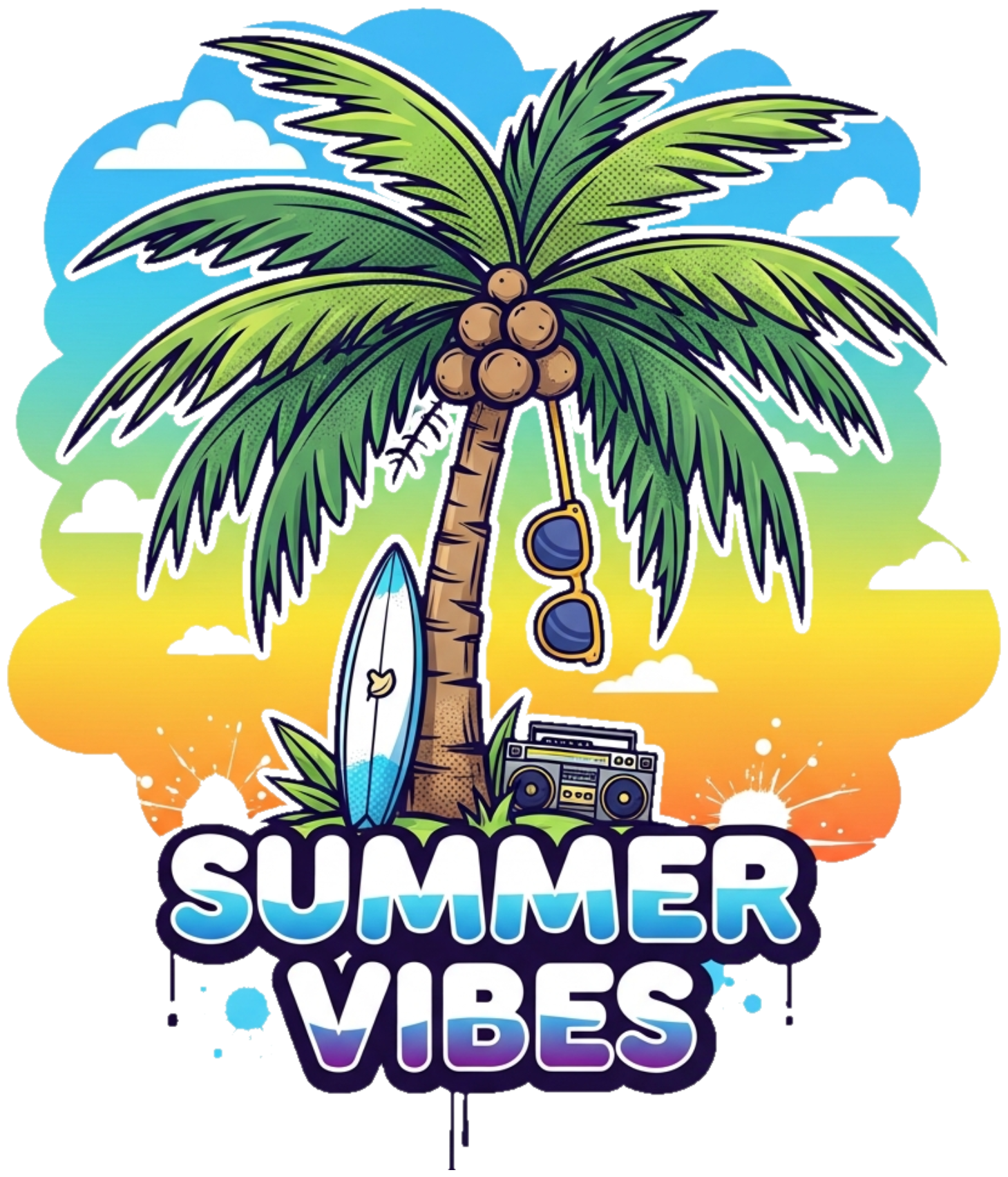 Áo Thun Trắng Summer Tropical Streetwear Design - 300326-15-57-XIH