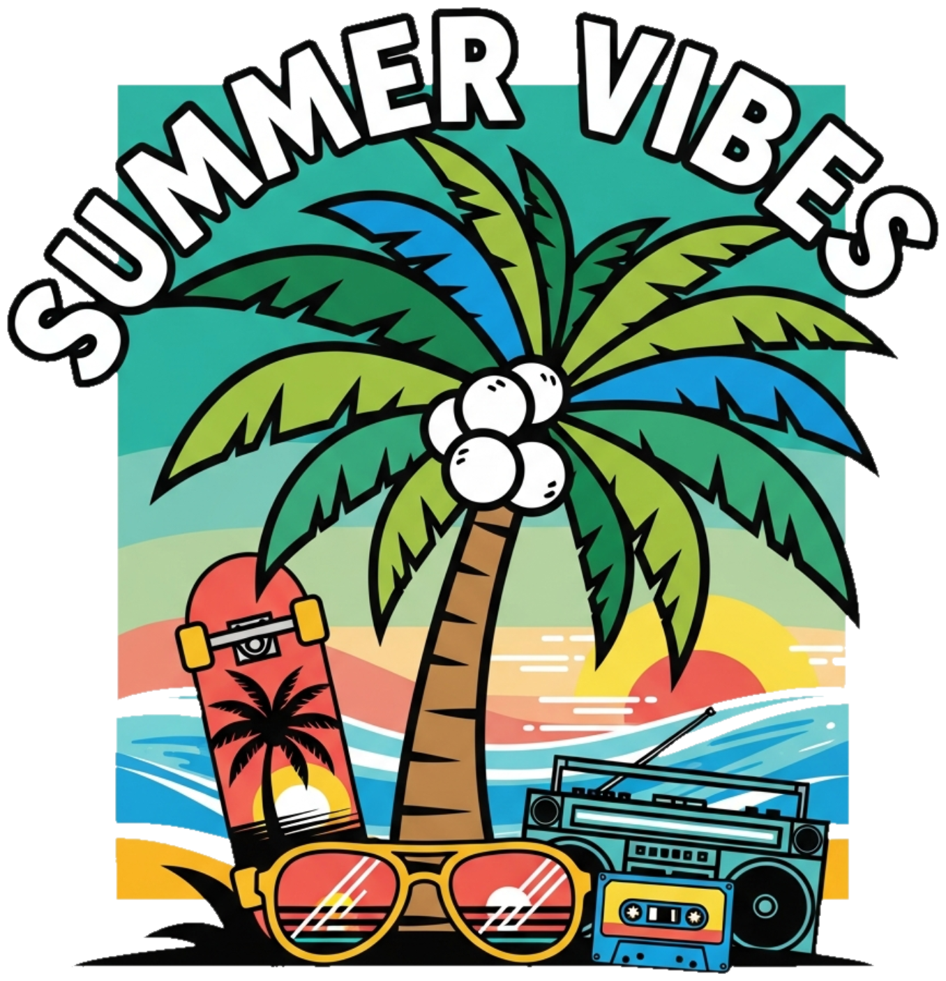 Áo Thun Trắng Tropical Summer Vibes Streetwear - 300326-15-57-XQS