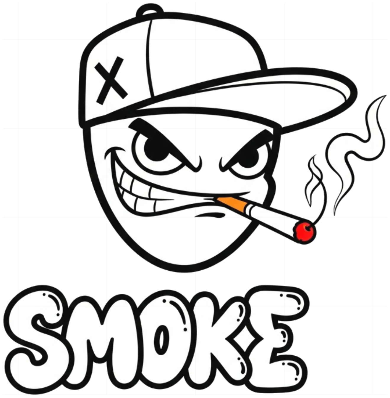 Áo Thun Trắng Unisex Form Rộng Streetwear Design SMOKE Graffiti - Áo Phông Local Brand Nam Nữ Phong Cách Hip-hop Năng Động - 300526-15-00-SXP