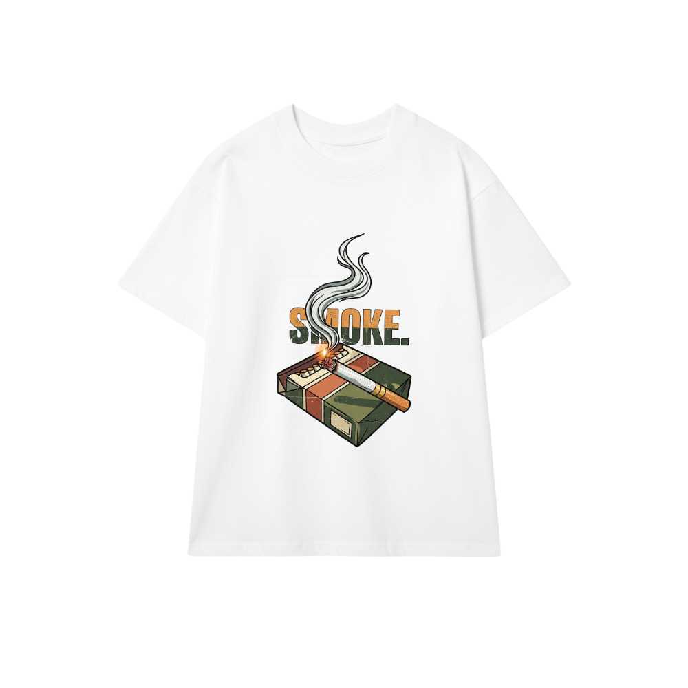 Áo Thun Unisex Form Rộng Cotton In Hình Smoke Design Cực Chất - Áo Phông Trắng Streetwear Nam Nữ Xu Hướng 2024 - 300526-15-09-OIH
