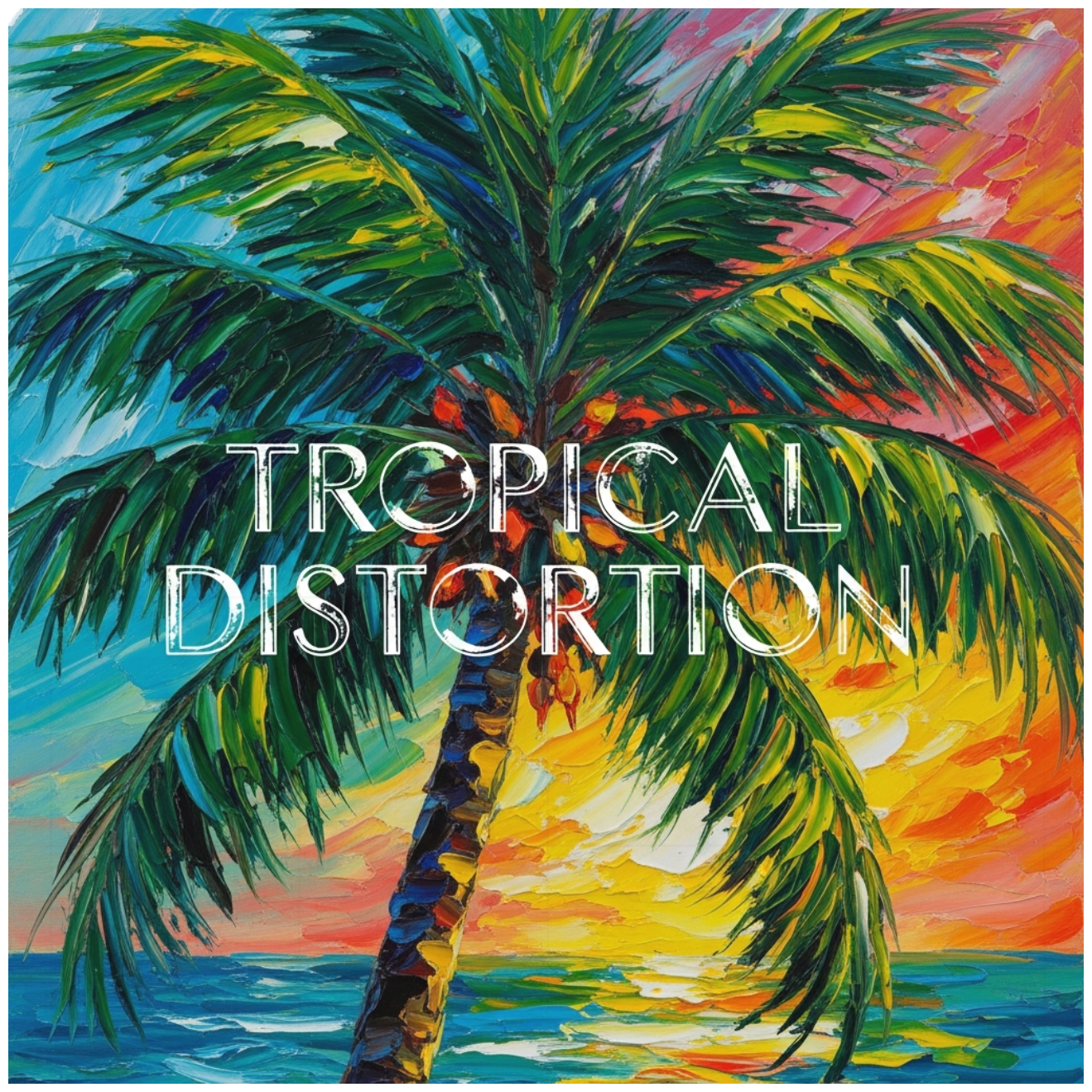 Áo Thun Trắng Unisex Form Rộng TROPICAL DISTORTION Nghệ Thuật Sơn Dầu - Áo Phông Cotton Local Brand Du Lịch Hè Cực Chất - 300526-15-15-CYE