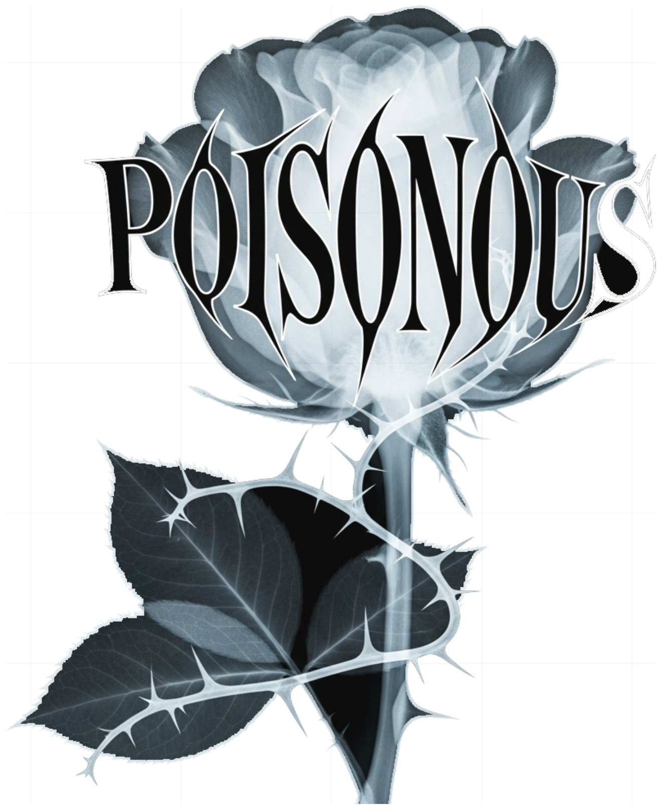 Áo Thun Trắng Unisex Form Rộng In Hình Hoa Hồng X-ray Poisonous Cực Chất - Cotton 100% Xu Hướng Streetwear Aesthetic 2024 - 300526-15-20-YRI