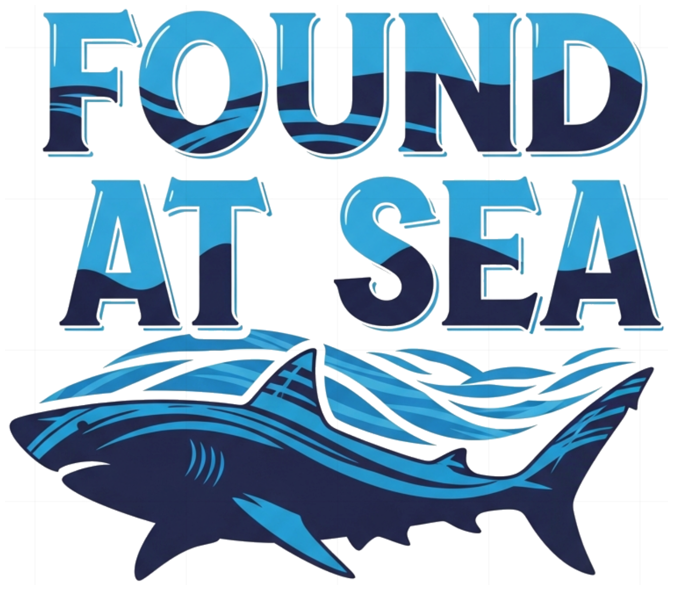 Áo Thun Unisex Local Brand "FOUND AT SEA" Cá Mập Cực Chất - Áo Phông Trắng Cotton 100% Co Giãn 4 Chiều Đi Biển Vi Vu Trend 2024 - 300526-15-52-BKV