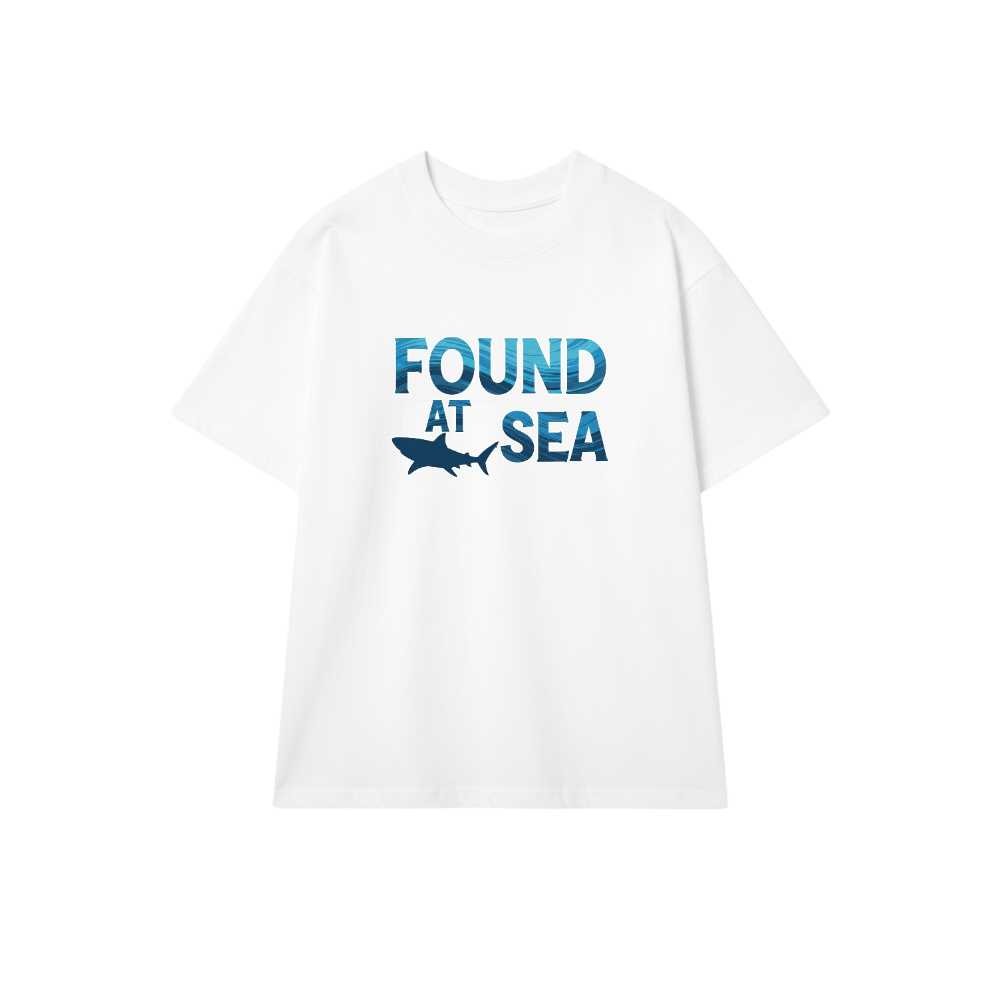 Áo Thun Unisex Form Rộng Màu Trắng In Hình Cá Mập Found At Sea Cực Chất - Áo Phông Nam Nữ Cotton 100% Đi Biển Du Lịch Xu Hướng Summer 2024 - 300526-15-52-MPW