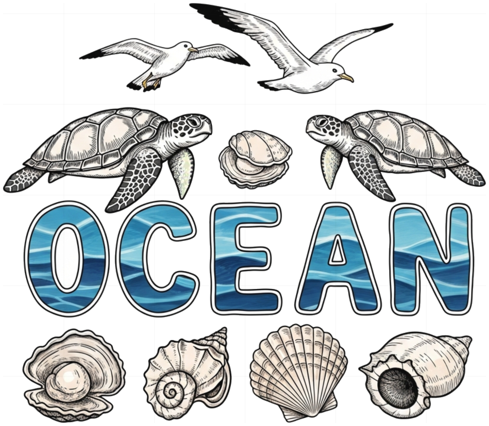 Áo Thun Trắng Họa Tiết Biển Ocean Design Độc Đáo - 300526-15-52-QKD