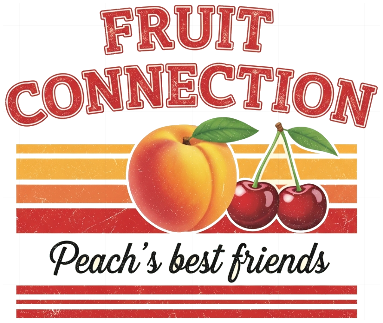Áo Thun Trắng Unisex Form Rộng FRUIT CONNECTION Peach Retro Y2K Style - Áo Phông Cotton Streetwear Cực Chất 300526-16-25-CBN