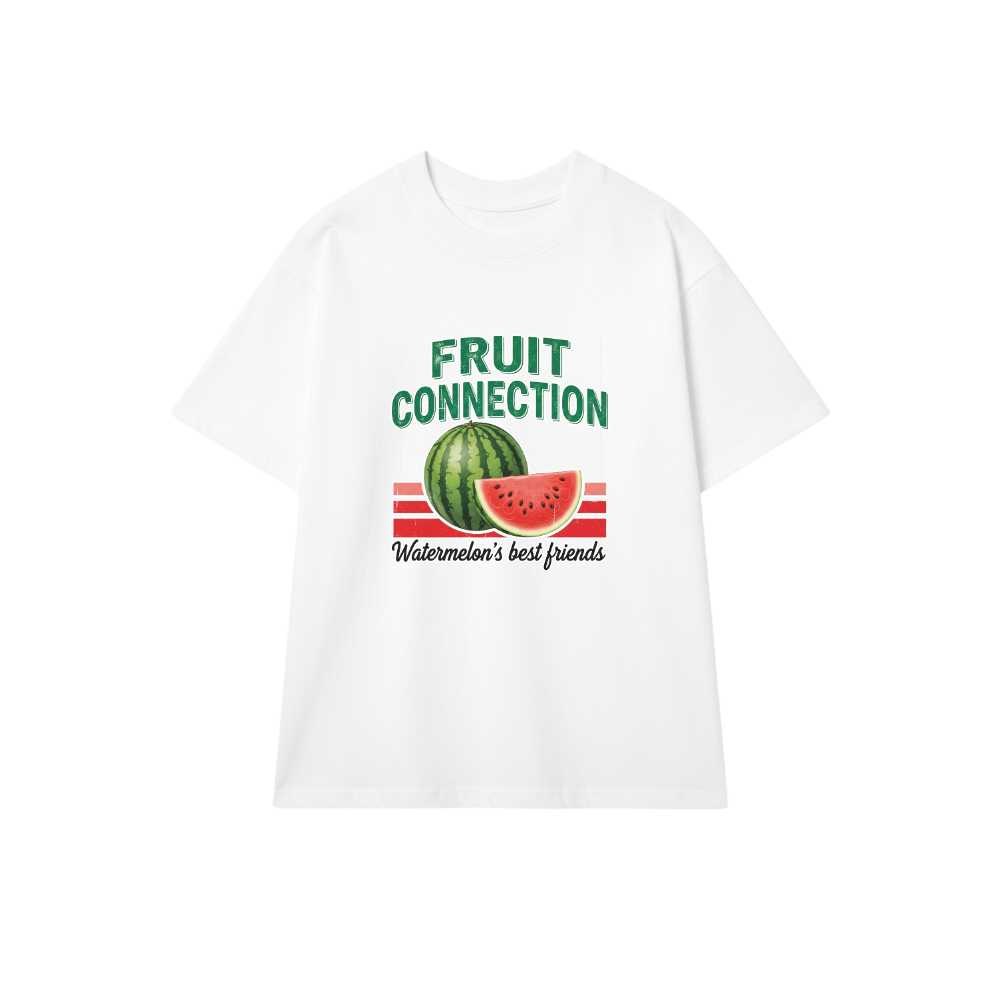 Áo Thun Unisex Phông Trắng Retro Y2K Watermelon Fruit Connection - Áo Phông Nam Nữ Form Rộng Streetwear Vintage Local Brand Chất Cotton Mùa Hè 2024 - 300526-16-42-KKA