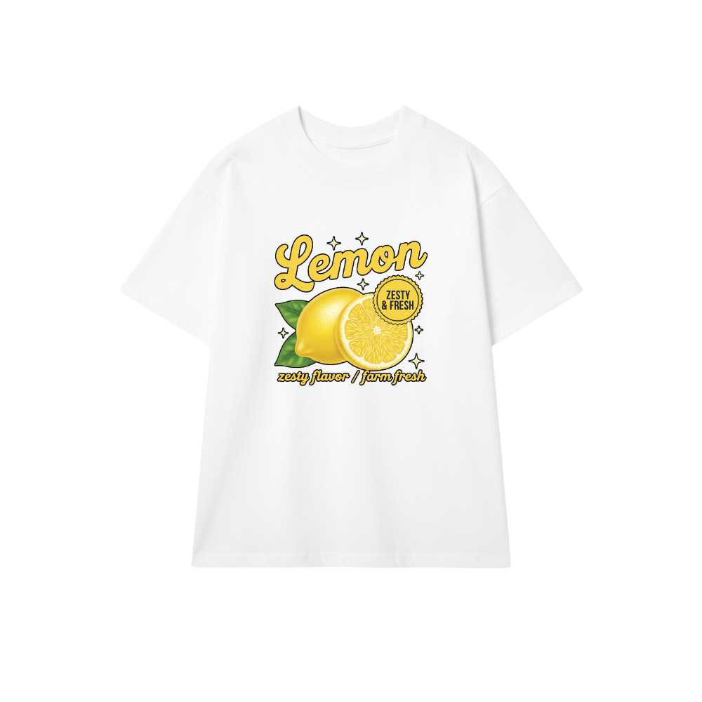 Áo Thun Unisex Màu Đen Form Rộng Cotton 100% In Hình Quả Chanh Retro Lemon Vintage Style Y2K Cực Chất - 300526-16-48-XKI