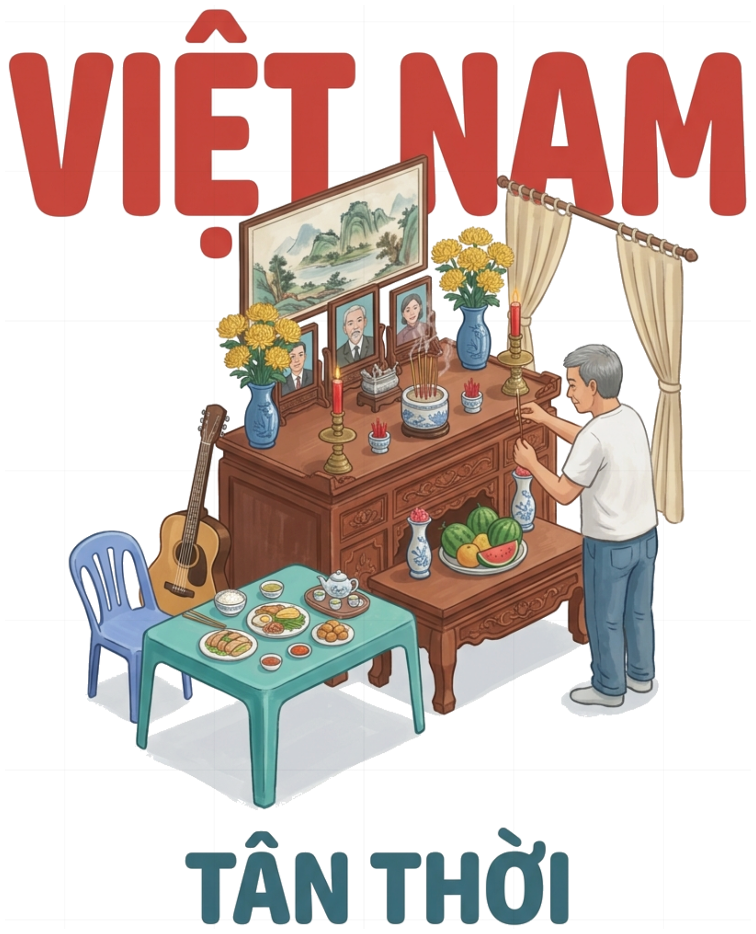 Áo Thun Việt Nam Tân Thời Cotton 100% Form Rộng Unisex Thời Trang Local Brand - 300726-09-55-JLP