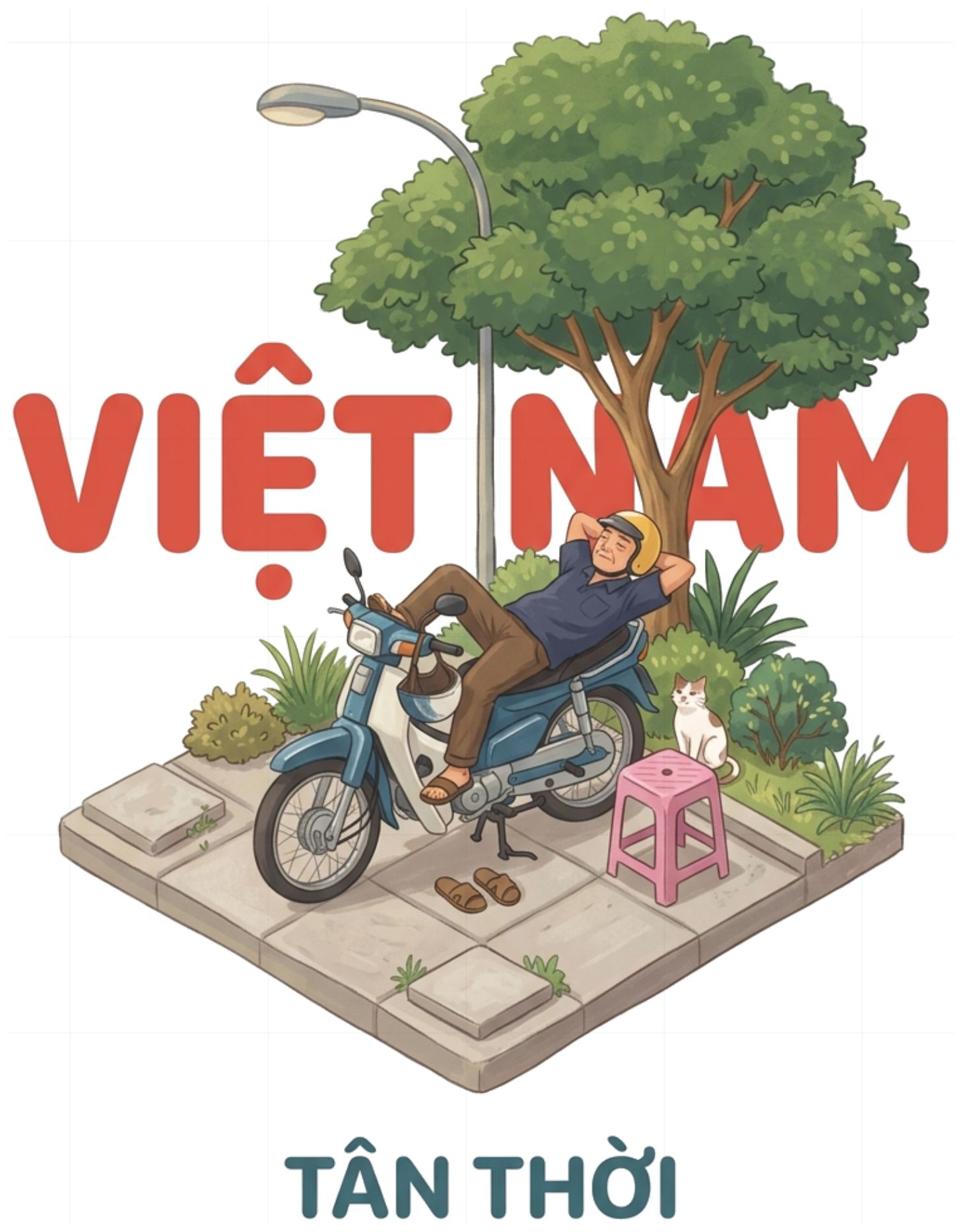 Áo Thun Việt Nam Tân Thời Xe Ôm Vintage Cotton Unisex Form Rộng Cao Cấp - 300726-10-50-HTB