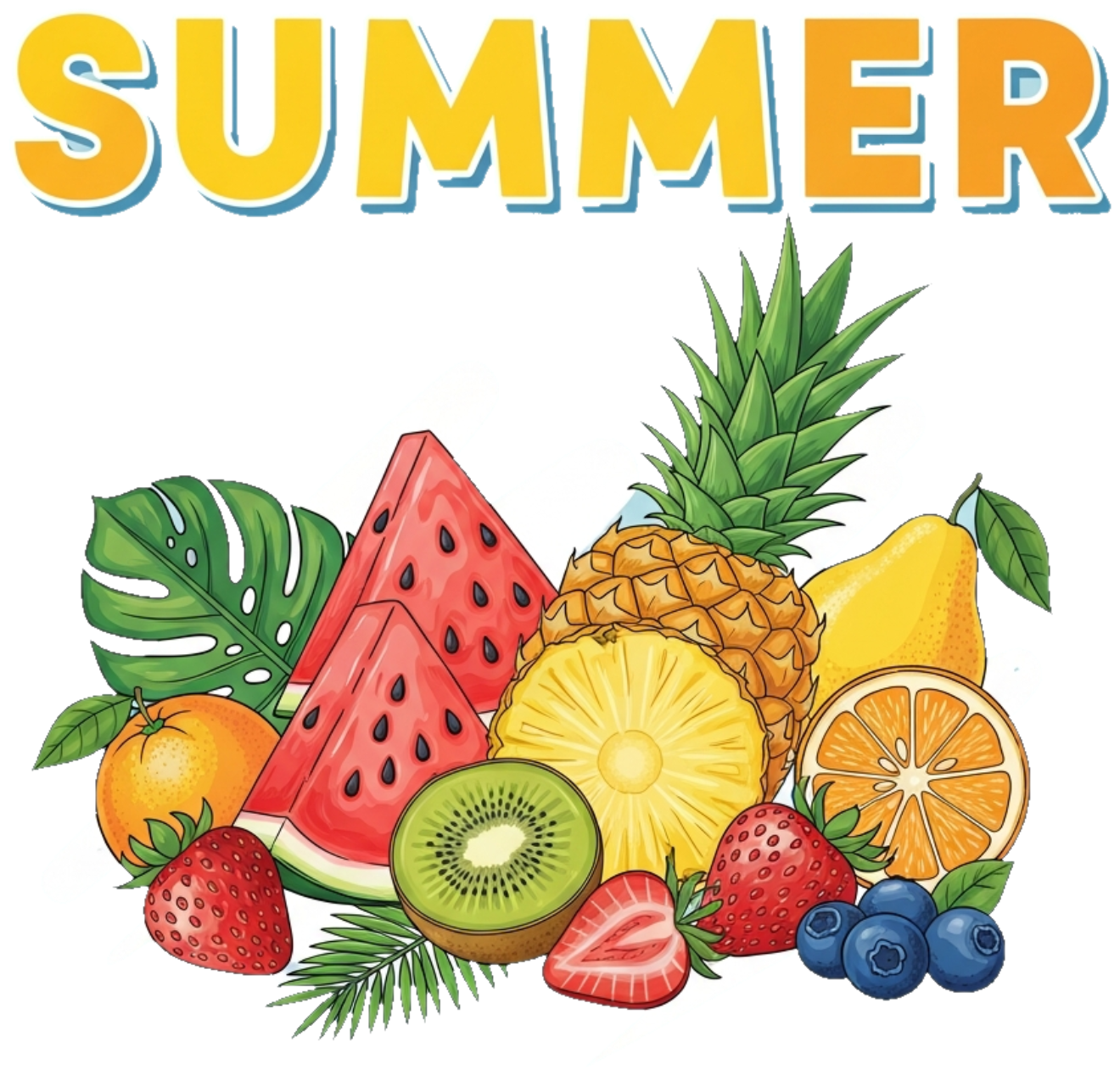 Áo Thun Màu Kem Summer Vibes Trái Cây Sáng Tạo - 310326-16-09-QAC